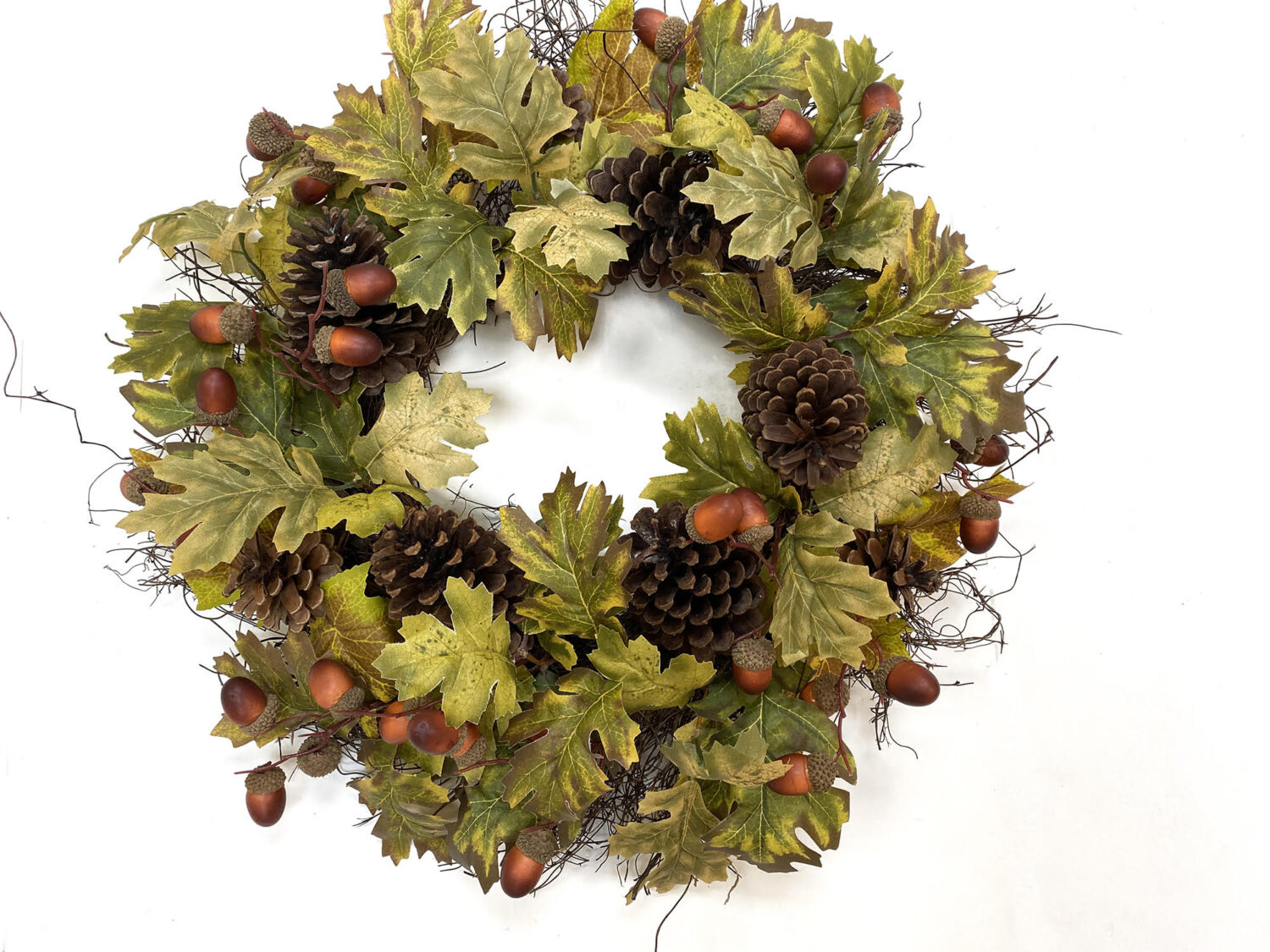 maple and acorn fall wreath