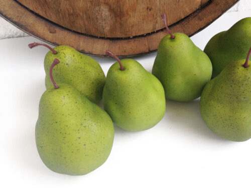 Six Artificial Green Pears