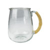 Glass Pitcher with Rattan Handle