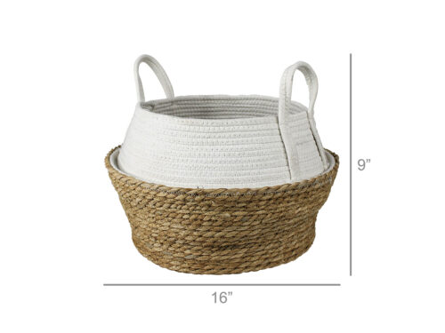 sea-grass- and cotton basket