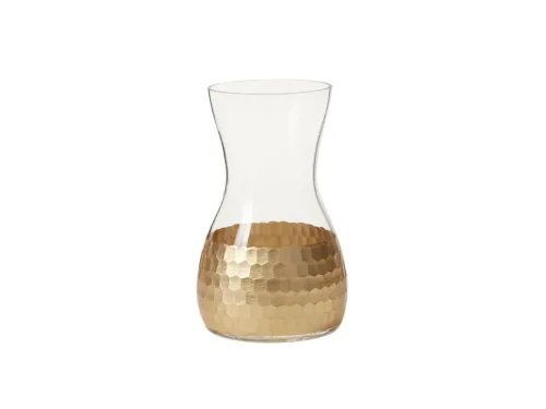 glass gold flower vase