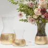 Clear Glass and Gold Vase