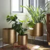 Gold Metal 2-Piece Plant Stand