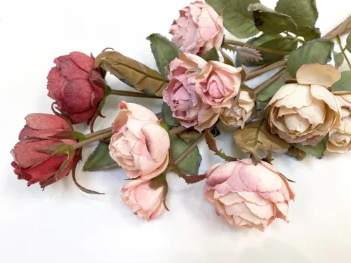 dried tea roses faux
