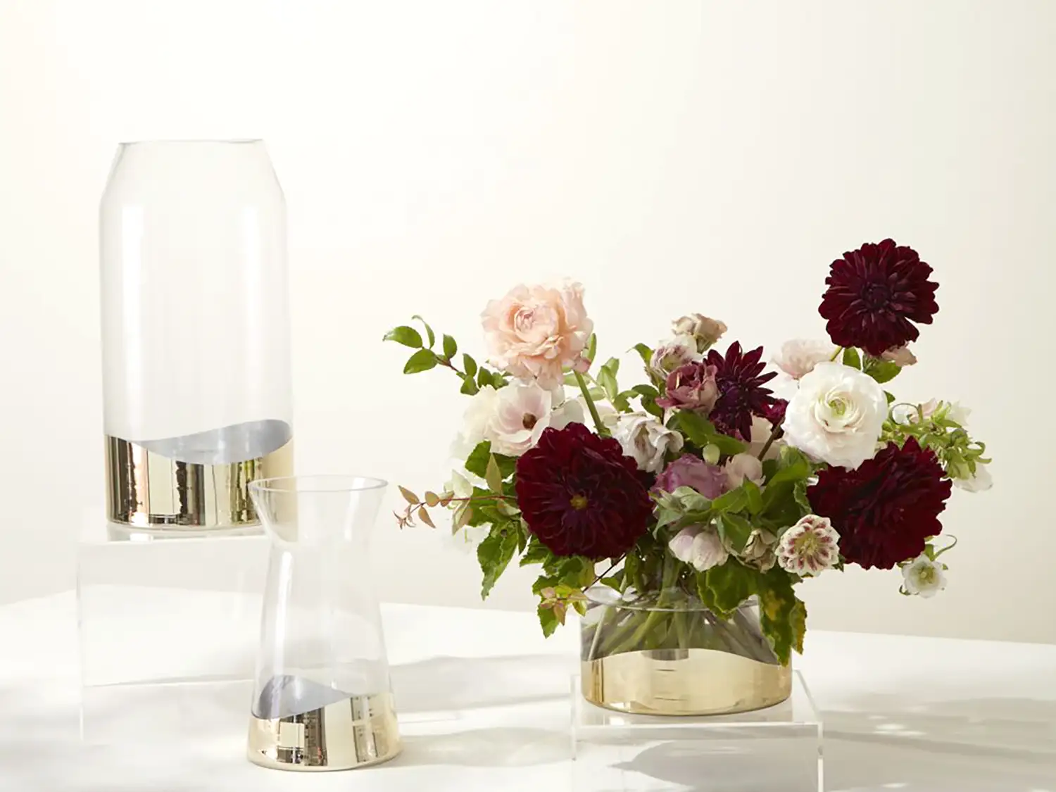 Gold Dipped Glass Vase Floral Home and Holiday