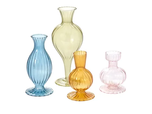 colored glass bud vase