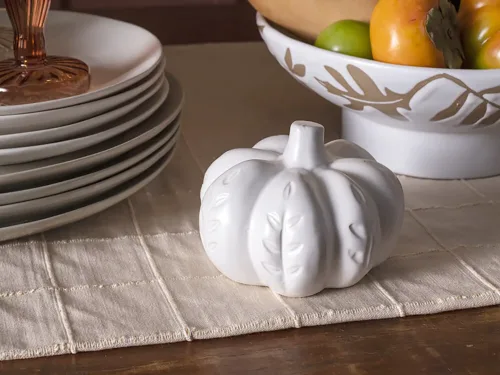 matte white ceramic pumpkins