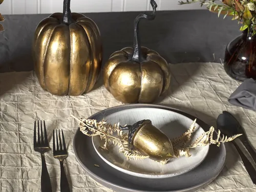 rustic gold tabletop pumpkin