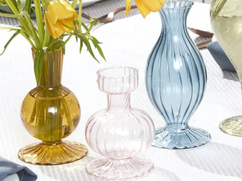 small multicolor bud vases